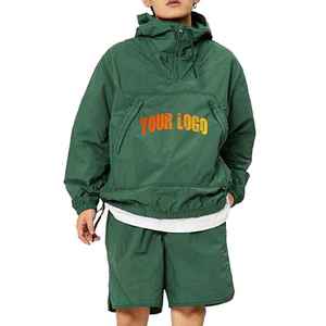 Two Piece Set Breathable Comfortable Men's Windbreaker <b>Tracksuits</b> OEM Printed <b>Tracksuit</b> Men Nylon Jacket and Shorts Sets - Product Image 1
