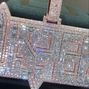 Rose Gold Plated Geometric Charm With <b>Emerald</b> Cut Crystal Rhinestones Channel Setting Unisex Fashion <b>Pendant</b> Gift Jewelry - Product Image 2