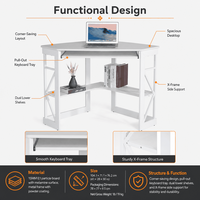 Plateau de clavier escamotable d'angle à double étagère, structure en X, OEM ODM, pour bureau à domicile, poste de travail, bureau d'ordinateur d'angle
