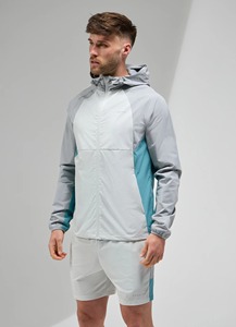 Men's Hooded Windbreaker <b>Jacket</b> Color Blocking Zipper Closure Sporty Outdoor Wear Spring Polyester Material - Product Image 3