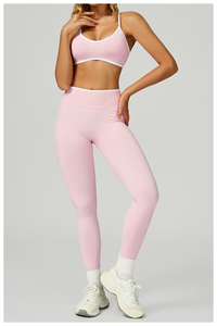 ชุดโยคะ 2 ชิ้น ดีไซน์โดดเด่น ตัดเย็บไร้รอยต่อ ตัดเย็บแบบเว้าหลัง เอวสูง ชุดออกกำลังกายกลางแจ้ง ชุดฟิตเนสสำหรับผู้หญิง - Product Image 2