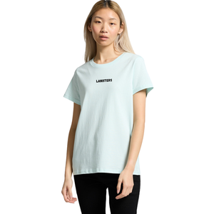 <b>Womens</b> O Neck Short Sleeve T Shirt Regular Fit Small Chest Print Clean <b>Back</b> Casual Wholesale Custom OEM Cotton Jersey Tee Shirts - Product Image 6