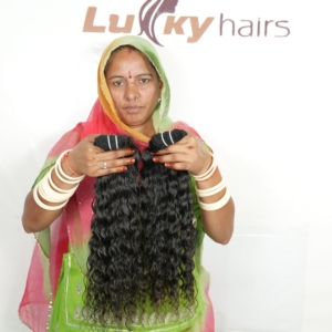 Extensions de cheveux humains 100% naturels indiens vierges Remy, ondulés, non traités, double trame, doux, effet eau profonde, pour la vente en gros - Product Image 6