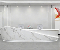 Comptoir de réception de salon de coiffure moderne de luxe sur mesure, dimensions standard pour salon de manucure