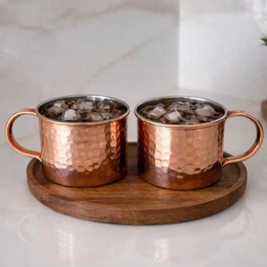 Quality Solid <b>Copper</b> Ceramic Beer Mugs Set with Handle Modern Design at an Price - Product Image 1
