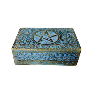 Caja organizadora de almacenamiento de joyería de madera decorativa tallada en Pentáculo, regalo perfecto para mujeres disponibles en varios estilos - Product Image 5
