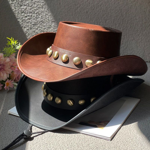 Chapeau de soleil ethnique pour le printemps et chapeau de cowboy occidental style jazz à large bord Fedora décontracté pour couple tendance - Product Image 2