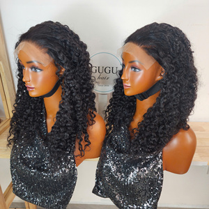 Perruque 100% Cheveux Humains Vietnamiens Bouclés Birmans Super Double Drawn, Cheveux de Donneur Unique, Bonnet Noir pour Femmes - Product Image 2