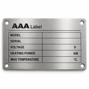 Placa de identificación metálica personalizada para maquinaria, con nombre, voltaje, modelo, número de serie, OEM de fábrica - Product Image 2