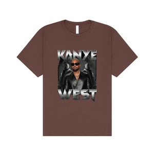 เสื้อยืด Kanye West พิมพ์ลายสำหรับผู้ชาย แขนสั้น ทรงปกติ สไตล์สตรีท คอกลม ผ้าเจอร์ซีย์คอตตอน พิมพ์ลายโลโก้ด้านหน้า - Product Image 3