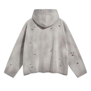 Sweat à capuche pour homme de qualité supérieure, effet usé, délavé au soleil, personnalisé, 100% coton respirant, streetwear - Product Image 4