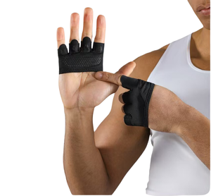 Gants de fitness demi-doigts noirs antidérapants respirants pour entraînement en salle de sport, musculation, unisexe, en spandex, à enfiler - Product Image 3