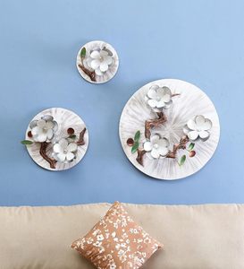 Metal white <b>gold</b> and black floral <b>wall</b> accent for <b>wall</b> decor - Product Image 1