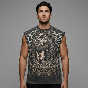 เสื้อกล้ามพิมพ์ลายกราฟิกตามสั่ง ผ้าเจอร์ซีย์คอตตอน 100% เนื้อผ้านุ่ม สไตล์วินเทจ แขนกุด สำหรับทุกเพศ สวมใส่สบาย - Product Image 3
