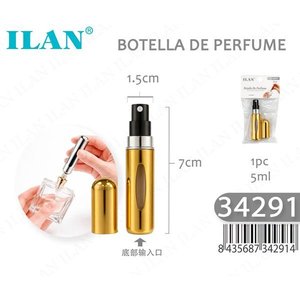 Flacone di Profumo Ilan 5ml Colore Oro con Atomizzatore Formato da Viaggio Portatile - Product Image 1