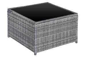 Ensemble de canapé d'angle de jardin moderne en rotin et acier avec coussin en polyester et verre trempé, 7 pièces, pour salon - Product Image 3