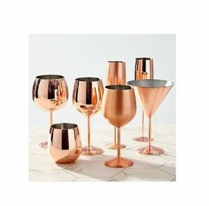 Copas de Vino de Metal Color Oro Rosa Vintage, Diseño Floral Grabado con Láser, Artículos para Bebidas para Fiestas, Diseño Personalizado para Adultos, Hogar y Oficina, Reutilizables - Product Image 3