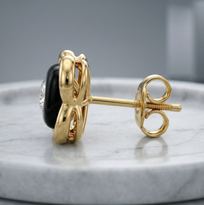 Black Flower Fine Stud Earrings Gold Plated Zircon In Jewelry for Women Party Gift - Product Image 3