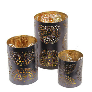 Bougeoir votif de forme ronde en métal décoratif unique de fer de vente chaude pour la finition enduite de poudre de décor à la maison - Product Image 5