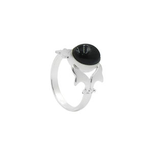Handmade Black Onyx Statement <b>Ring</b> – Natural Black Onyx Oval Gemstone <b>Ring</b>, Silver Plated Matte Finish, Boho Minimalist <b>Rings</b> - Product Image 2