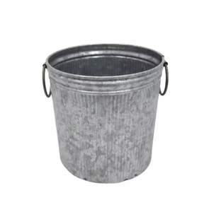 Pot rond en métal gris, design moderne, pour sol, mur, décoration intérieure et extérieure, fait main, vente en gros en vrac - Product Image 2