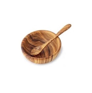 Juego de tazones para ensalada de madera natural, ecológicos, hechos a mano, para sopa, fruta, con cuchara, para restaurante, tazón de madera - Product Image 1