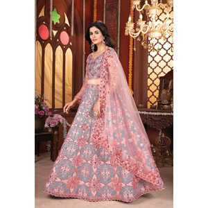 Lehenga Choli le plus beau et tendance avec broderie de fil Taille 2XL - Product Image 3