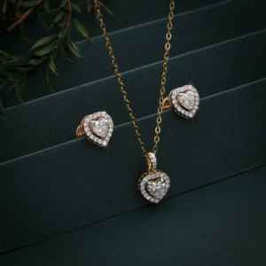 ชุดเครื่องประดับเพชรรูปหัวใจทองคำ 18K เพชรเพาะเลี้ยง 3.795 กะรัต สร้อยคอและต่างหู ชุดเพชรคุณภาพสูงสำหรับผู้หญิง - Product Image 2