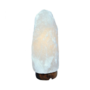 Lampe de sel de l'Himalaya blanche avec éclairage chaleureux pour la décoration de table, idéale pour la chambre et le salon – Lumière d'ambiance naturelle et confortable pour l'intérieur. - Product Image 1