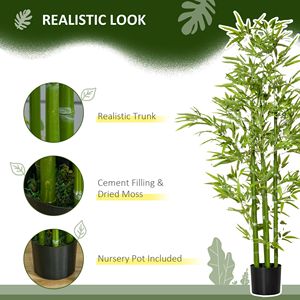 Albero di Bambù Artificiale da 1,5m, Pianta Decorativa in Vaso per Interni o Esterni - Product Image 5