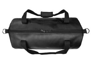 Sac de voyage de luxe en cuir pleine fleur, sac de nuit noir haut de gamme, grande capacité, fermeture éclair, style décontracté - Product Image 4