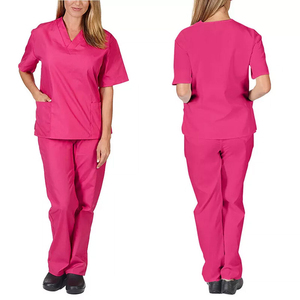 ชุดยูนิฟอร์มพยาบาลแบบมืออาชีพ คอวี แห้งเร็ว เป็นมิตรกับสิ่งแวดล้อม ผลิตจากผ้าฝ้ายผสมโพลีเอสเตอร์ทวิลล์ รุ่น OEM ยืดหยุ่นได้ เหมาะสำหรับโรงพยาบาล - Product Image 3