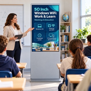Pantalla Comercial de 50 Pulgadas con Soporte de Pie, Tablero de Menú, Pantalla LCD, Señalización Digital, Kiosco Publicitario, Android, Windows, WiFi, OEM - Product Image 5
