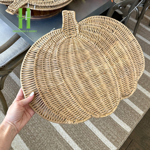 Novedad: Platos Base de Mimbre Estilo Boho, Salvamanteles de Mimbre con Diseño de Calabaza, Venta Caliente, Salvamanteles de Mimbre de Vietnam - Product Image 1