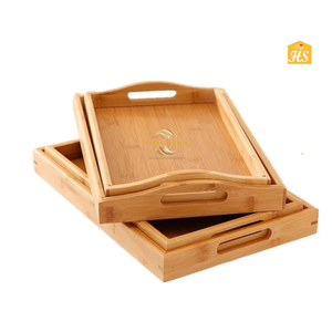 Bandeja de Almacenamiento Rectangular de Bambú, Apilable, con Acabado en Polvo, Diseño Minimalista, Apta para Lavavajillas, Segura para el Contacto con Alimentos, para Uso en la Mesa - Product Image 4