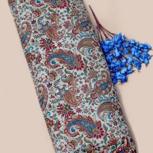 Abaya de soirée exotique arabe en tissu crêpe naturel de poids moyen, brodée de sequins, motif cachemire, couleur menthe marine et bordeaux - Product Image 1