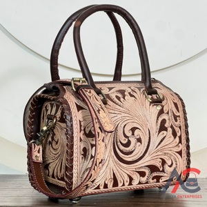 2026 Designer Luxury Style Handcrafted Tooled Floral Leather <b>Medium</b> Speedy Bag New Genuine Leather Crossbody Duffel <b>Handbags</b> - Product Image 1