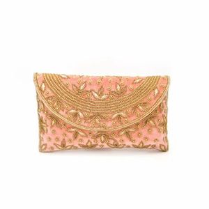 Sac coloré indien fait main perlé, artisanat ethnique de luxe, poignée baguette en perles de verre, accessoire de mode durable et tendance en cristal - Product Image 1