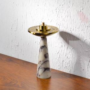 Quemador de Incienso de Mármol con Tapa de Latón, Difusor de Aromaterapia para Uso en Todas las Estaciones - Product Image 1