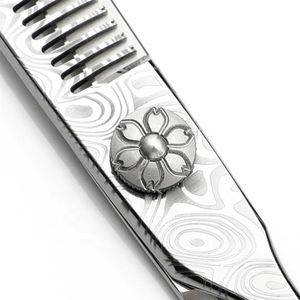 Ciseaux de barbier professionnels en acier inoxydable, lames courbes et droites avec pointes affûtées pour la coupe et l'éclaircissement des cheveux - Product Image 5