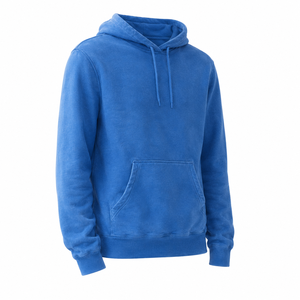 เสื้อฮู้ดดี้สีน้ำเงินผ้าฟลีซหนานุ่มคุณภาพสูงสำหรับผู้ชายและผู้หญิง สไตล์ลำลอง สตรีทแวร์ ผลิตตามสั่ง ขายส่ง - Product Image 2