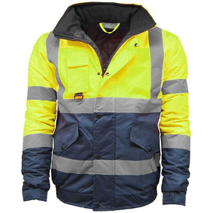 Chaqueta de Trabajo Reflectante de Alta Visibilidad para Hombre, Chaqueta de Seguridad de Poliéster con Rayas y Bolsillos - Product Image 4