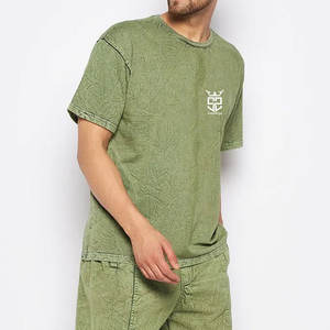 Créez votre propre logo imprimé sur des t-shirts pour hommes en coton 100% effet délavé, coupe ample, style décontracté, dernier design de t-shirt effet délavé pour hommes - Product Image 4