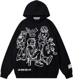 คอตตอน100% มีฮู้ดสำหรับผู้ชายโอเวอร์ไซส์ผ้าไหมพิมพ์ลายดิจิตัลคอลซับในฤดูหนาว - Product Image 1