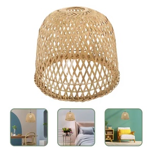 Pantalla de ratán de bambú de tacto natural, luz colgante decoración del hogar Accesorios de relámpago forma redonda al por mayor - Product Image 2