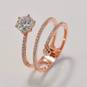 CONCEPTION 925 <b>Silver</b> D VVS2 Diamond Jewelry Custom 1ct Moissanite Diamond 18k <b>Solid</b> Gold Women Diamond Ring - Product Image 3