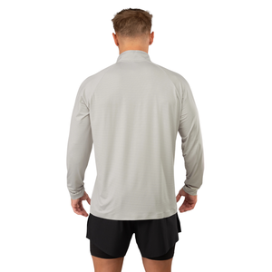 Chemise de performance à manches longues et col zippé pour homme, légère et respirante, idéale pour l'entraînement en salle de sport - Product Image 3