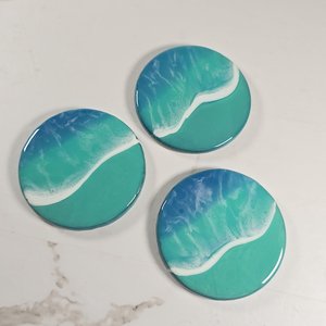 Epoxy Resin <b>Coaster</b> With <b>Blue</b> Color Epoxy Resin <b>Coaster</b> Unique Design tableware <b>coaster</b> Industrial Quality - Product Image 4