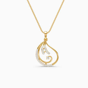 จี้เพชรทรงตัวอักษร A ทองคำขาว 14K ได้รับการรับรองจาก IGI เพชรเพาะเลี้ยงในห้องปฏิบัติการ ดีไซน์เกลียวคลาสสิก สร้อยคอสำหรับผู้หญิง - Product Image 3