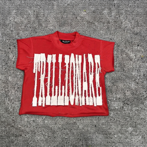 Custom Distressed <b>Patchwork</b> Oversized Cropped T-<b>Shirt</b> for Men & Women | Heavyweight Cotton Streetwear Vintage Raw Edge Tee - Product Image 3